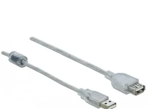 Delock Przedłużacz USB AM-AF USB 2.0 1.5m ferryt przezroczysty