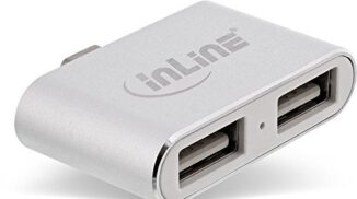 InLine 33291i Mini USB 2.0 Hub, USB C wtyczka do gniazda 2 X USB A Srebrny 33291I