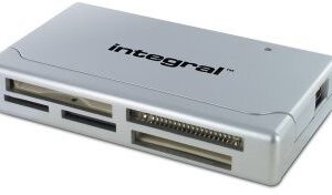 Integral Multi-Card Reader, USB 2.0, extern, zapewnia 19 formaty kart, SD, microSD, CompactFlash, Memory Stick Micro M2, Memory Stick PRO Duo, DuoPro INCRMULTI