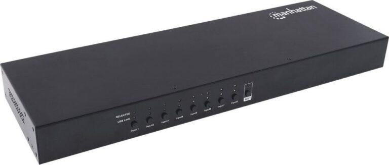 Manhattan Przełącznik 8-portowy przełącznik KVM HDMI/USB 8x1 kable USB w zestawie czarny 152785