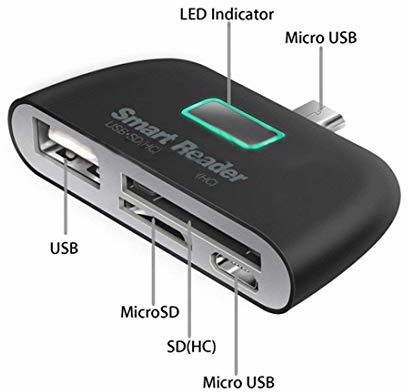 Micro Shot Case Etui na zdjęcia 36490 zestaw 3 w 1 czytnik kart SD/karta SD/adapter USB na USB do Amazon Fire HD 8 czarny 36490