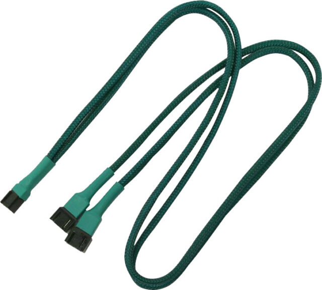 Nanoxia Kabel zasilający 3-Pin Molex rozgałęźnik 60cm green - 900500003