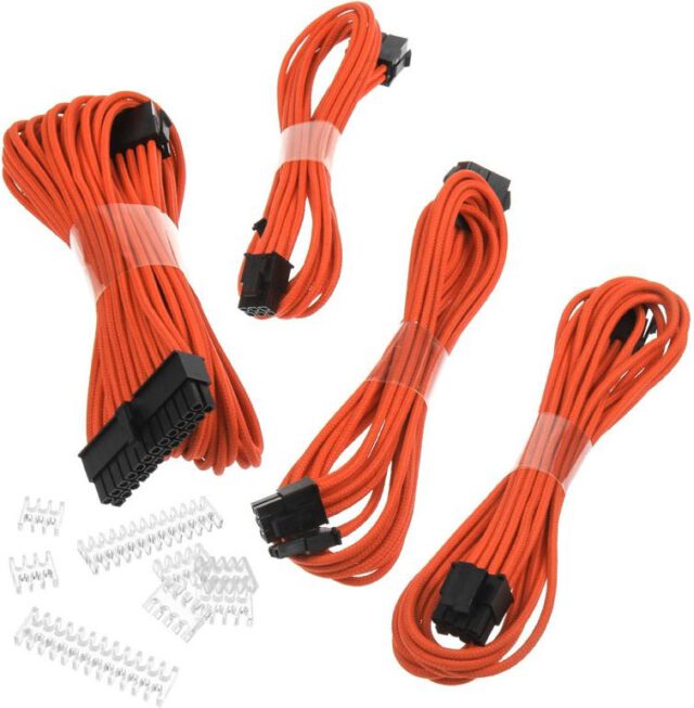 Phanteks Zestaw kabli zasilających 24-pin/4+4-pin/2x 6+2-pin5 m pomarańczowy PH- (PH-CB-CMBO_OR)