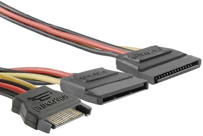 Qoltec Kabel zasilający SATA rozgałęziacz M/2*F 0,2m 52312