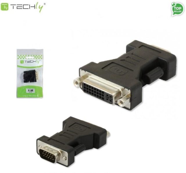 Techly Adapter Techly DVI-9100 DVI na VGA Ż/M czarny IADAP 304451