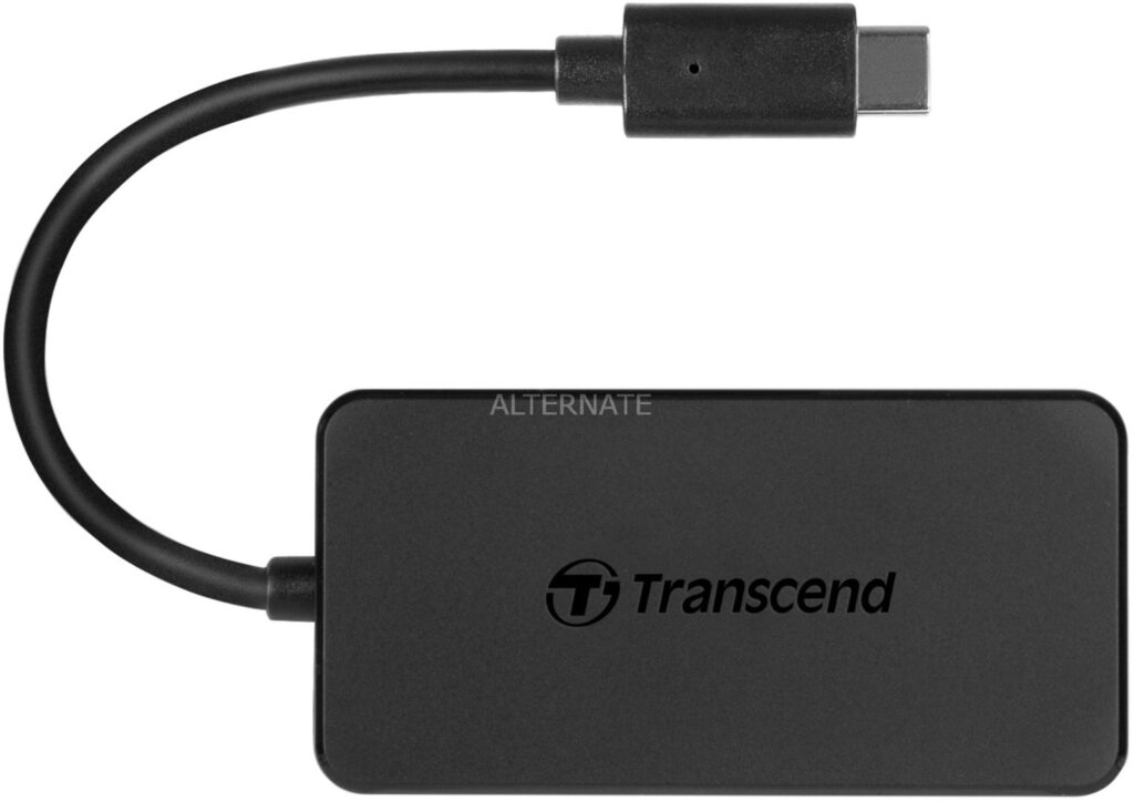 Transcend HUB2C USB 3.2 Gen 1 (3.1 Gen 1) Type-C Czarny, Hub USB