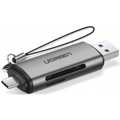 UGREEN Czytnik kart SD / micro SD na USB 3.0 / USB Typ C 3.0 szary (50706) 50706