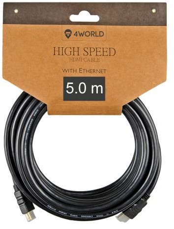 4World 4W Kabel HDMI High Speed z Ethernetem (v1.4), 5m 8606