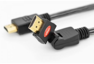 Ednet Kabel HDMI 2.0 HighSpeed z Ethernetem obracany Typ HDMI A/A wtyk 5m 84495