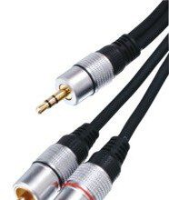 HQ 5.0m 3.5mm jack - 2x RCA M/M kabel audio HQSS3458/5