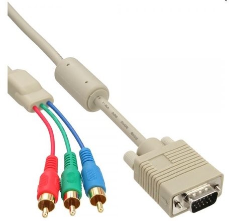 InLine kabel VGA RGB, wtyczka VGA na wtyczkę 3x Cinch, 2m 17202