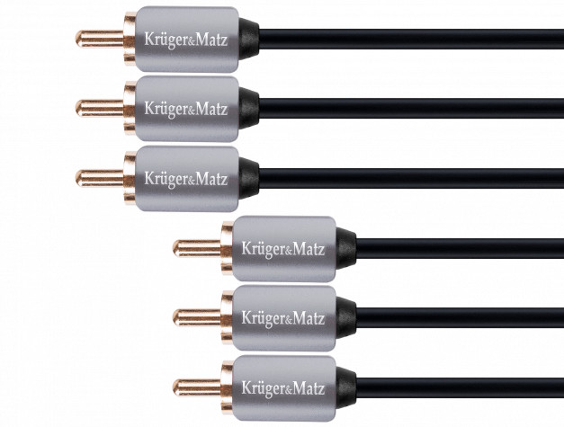 Kruger&Matz Kabel 3RCA-3RCA component 1.8m LEC-KM0307